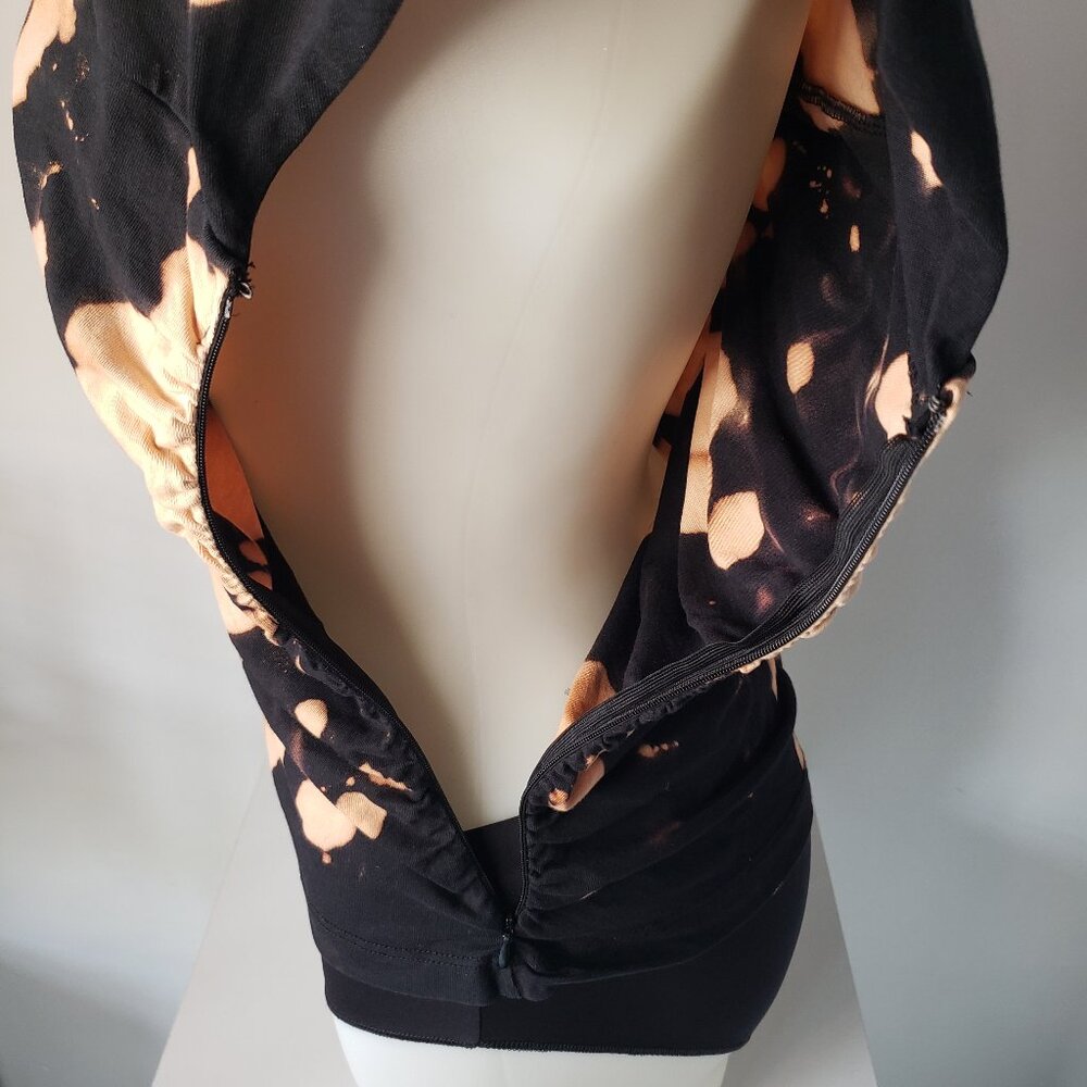 Hand painted black tie dye MNG top custom DIY ooak - Picture 12 of 16
